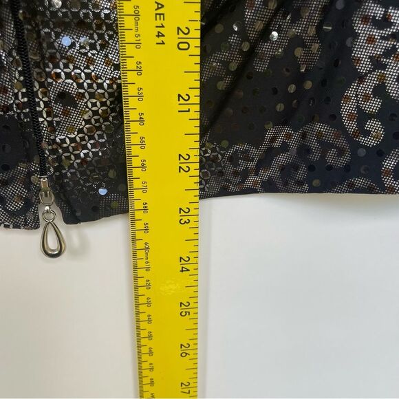 Joseph Ribkoff Women's Size 6 Black Metallic Sequin Zip Jacket Stretchy - Picture 8 of 9